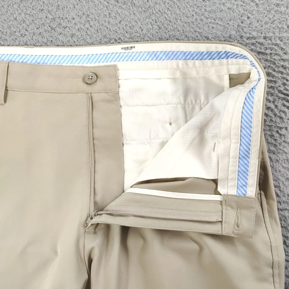 Footjoy Golf Pants Men 36x32 Beige Outdoor Stretch Performance Flat Front Preppy